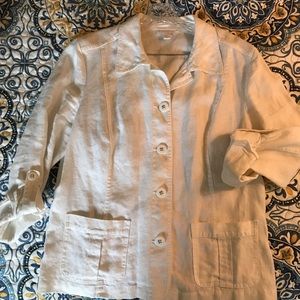 Misses white XL linen jacket blazer